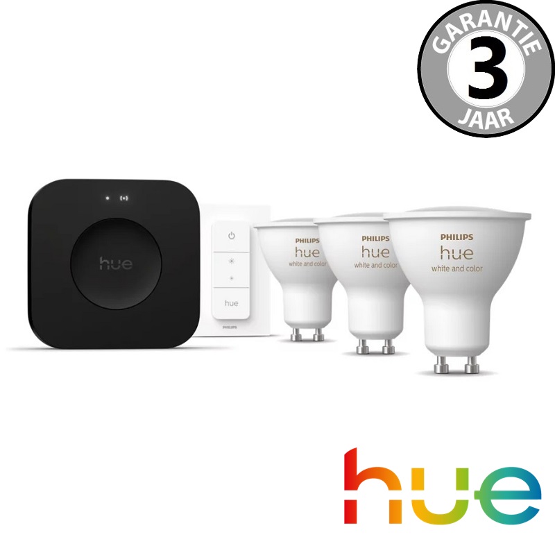 Philips Hue Pro White Ambiance en Color Starterspack GU10 3 lampen