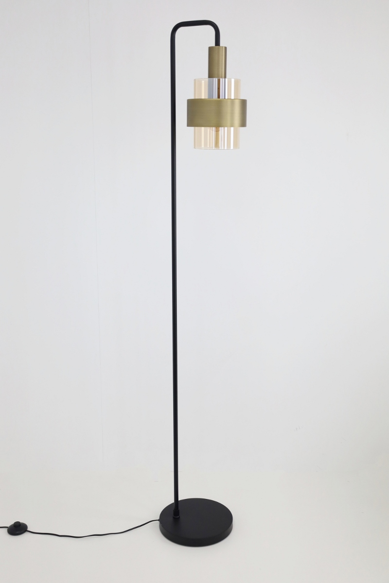 Sfeervolle vloerlamp MARRONE | Brons / Amber