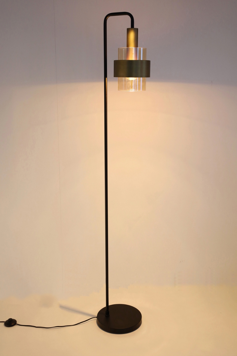 Sfeervolle vloerlamp MARRONE | Brons / Amber