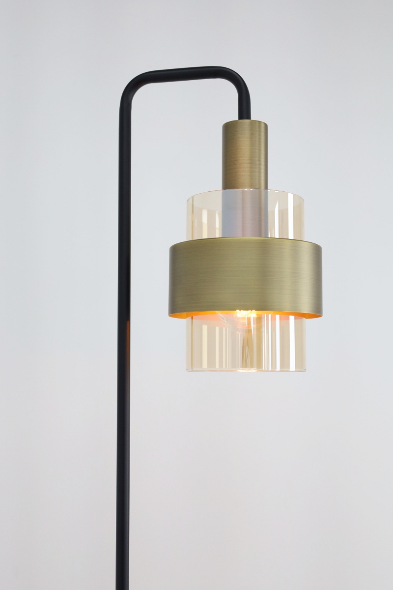 Sfeervolle vloerlamp MARRONE | Brons / Amber