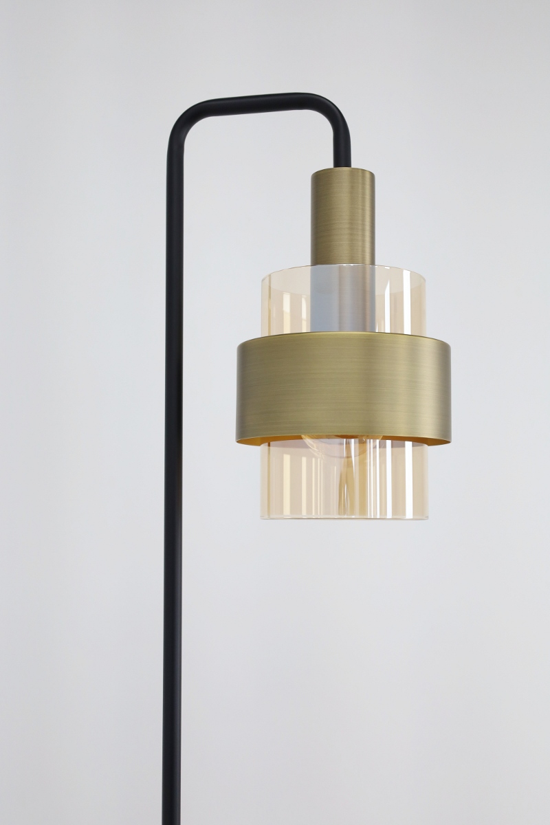 Sfeervolle vloerlamp MARRONE | Brons / Amber