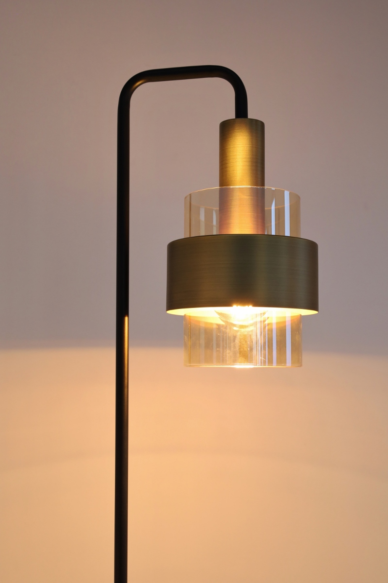 Sfeervolle vloerlamp MARRONE | Brons / Amber