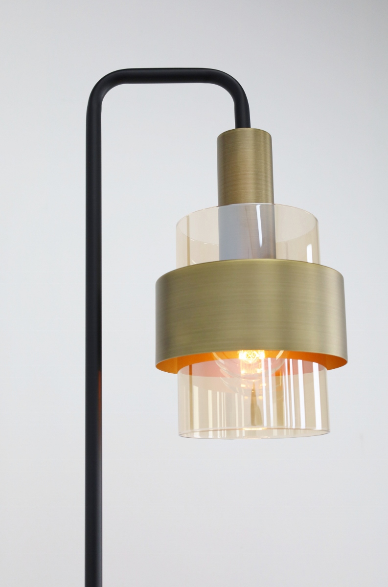 Sfeervolle vloerlamp MARRONE | Brons / Amber