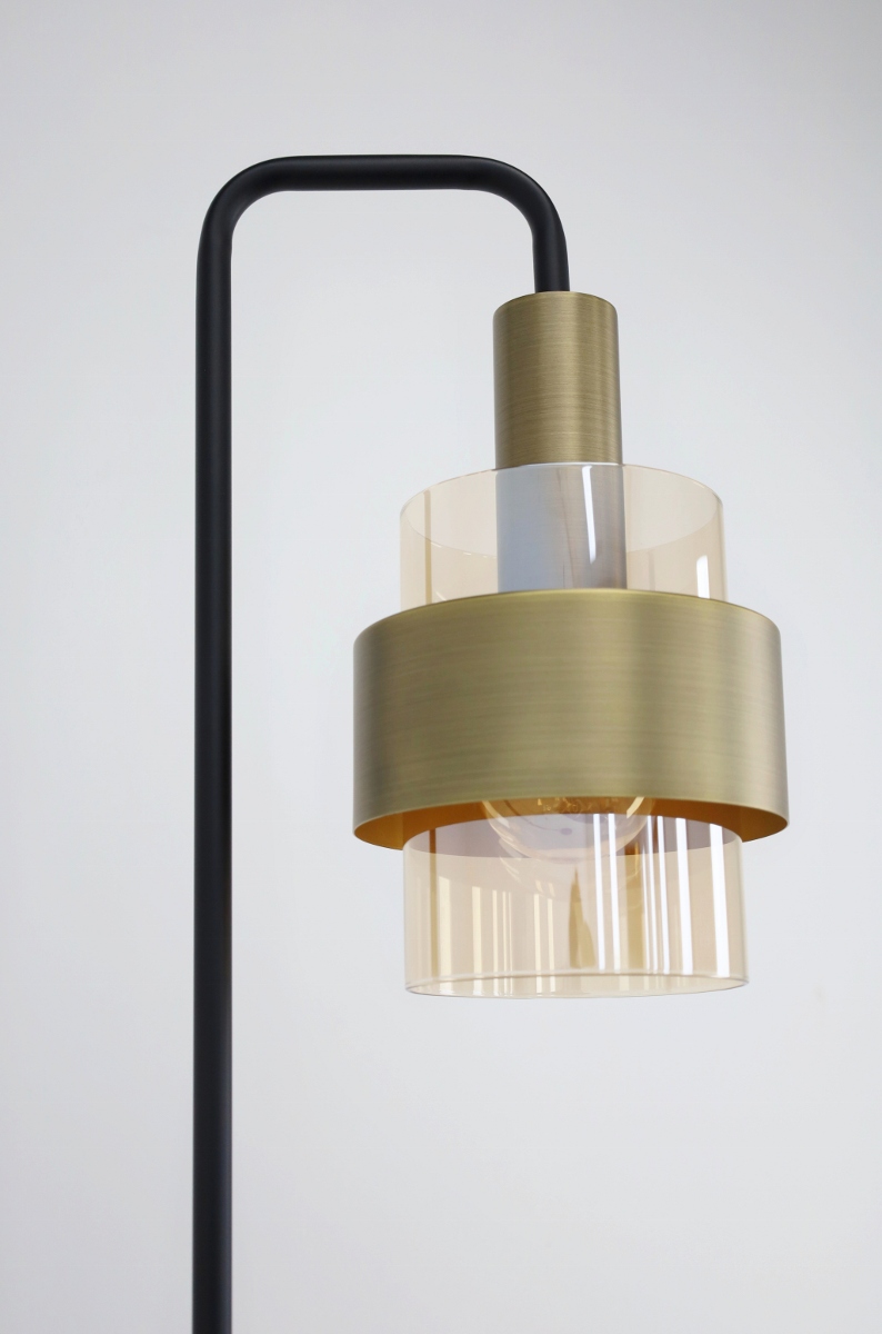 Sfeervolle vloerlamp MARRONE | Brons / Amber