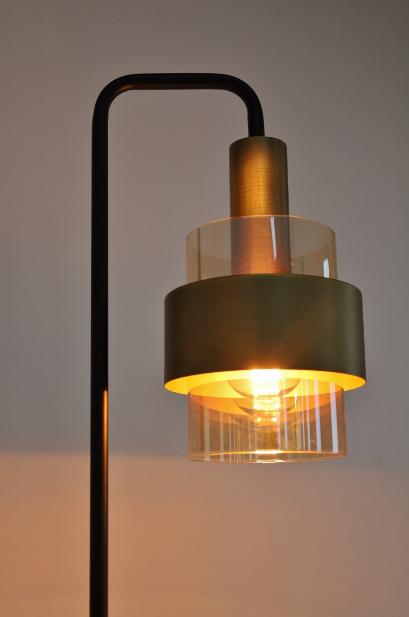 Sfeervolle vloerlamp MARRONE | Brons / Amber