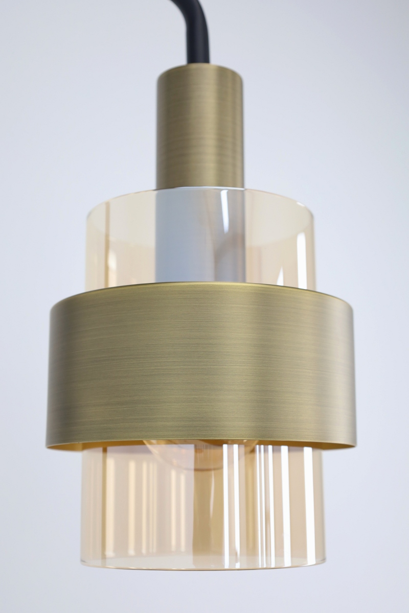 Sfeervolle vloerlamp MARRONE | Brons / Amber