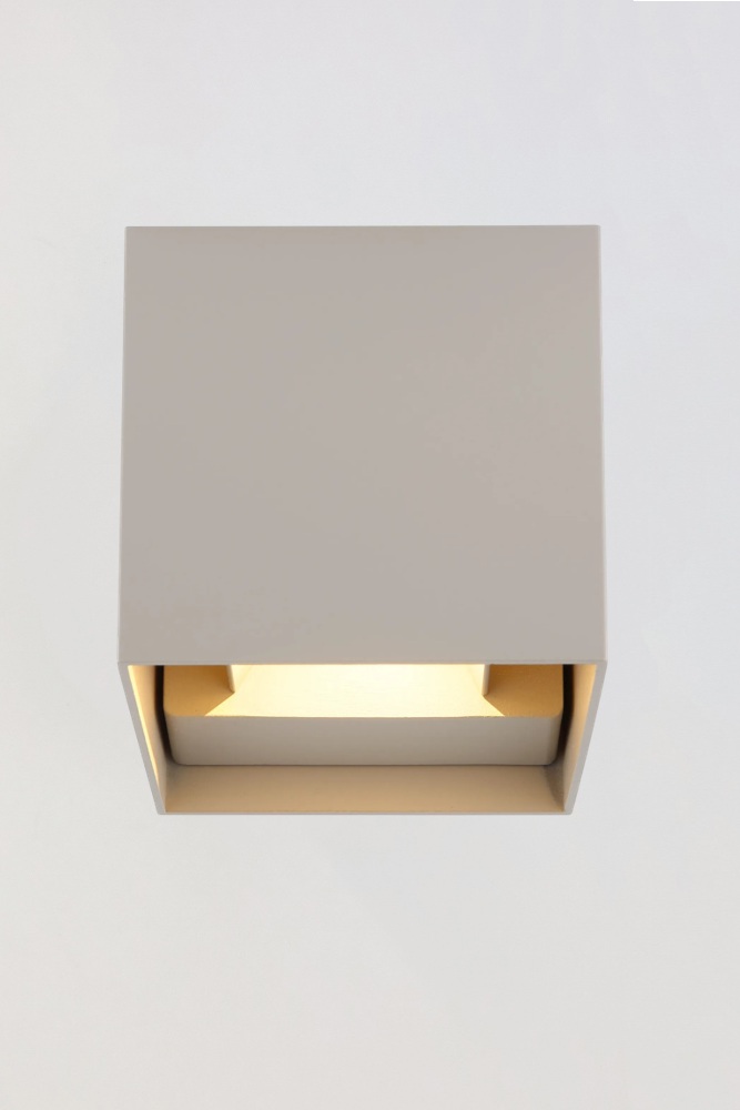 Vierkante LED buitenlamp / wandlamp ARRIGO | Zand