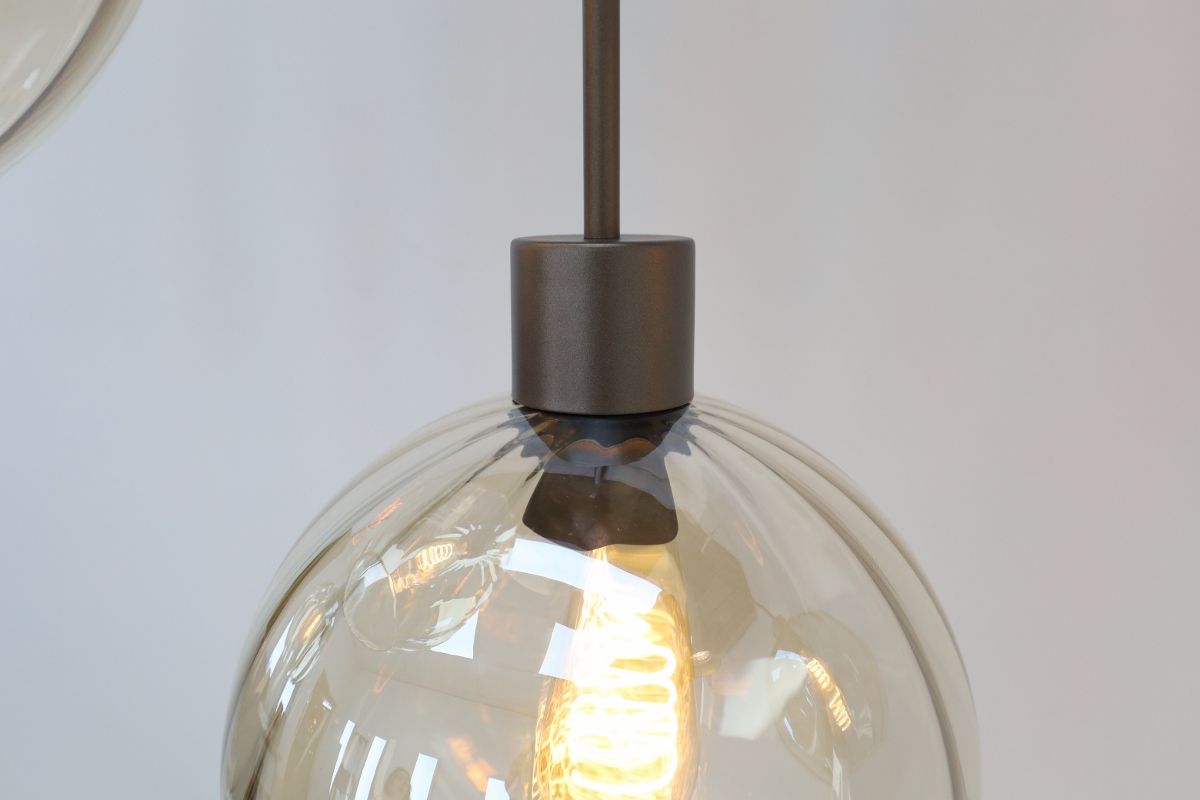 Stijlvolle hanglamp DONATO 6-lichts | Mokka / Amber