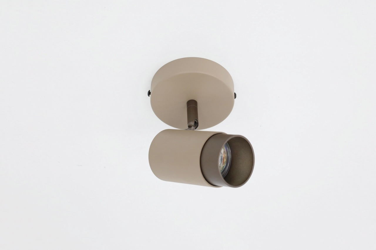 Elegante opbouwspot CAREGA 1-lichts | Zand / Mokka
