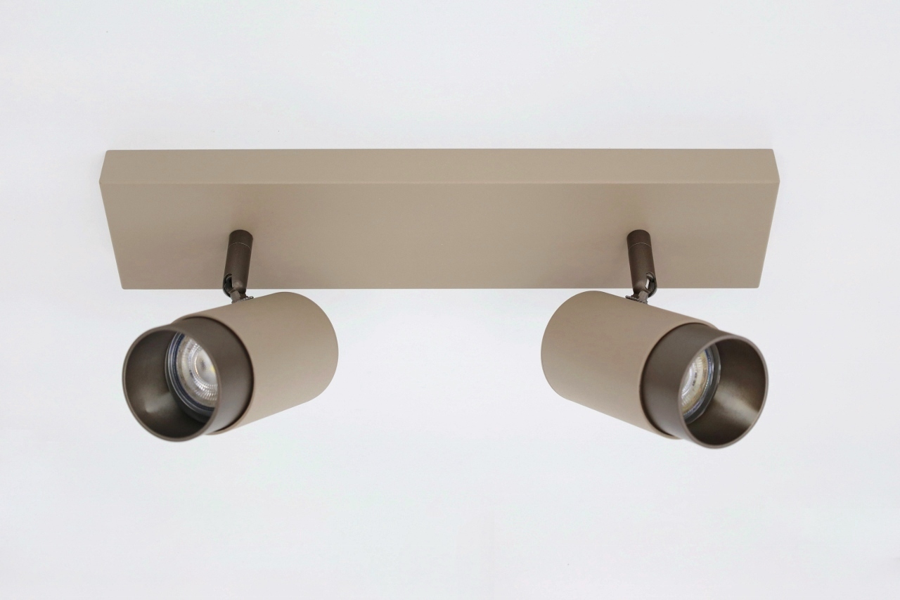 Elegante opbouwspot CAREGA 2-lichts | Zand / Mokka