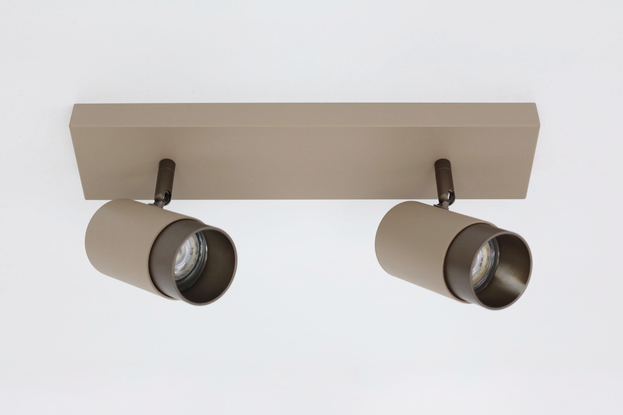 Elegante opbouwspot CAREGA 2-lichts | Zand / Mokka
