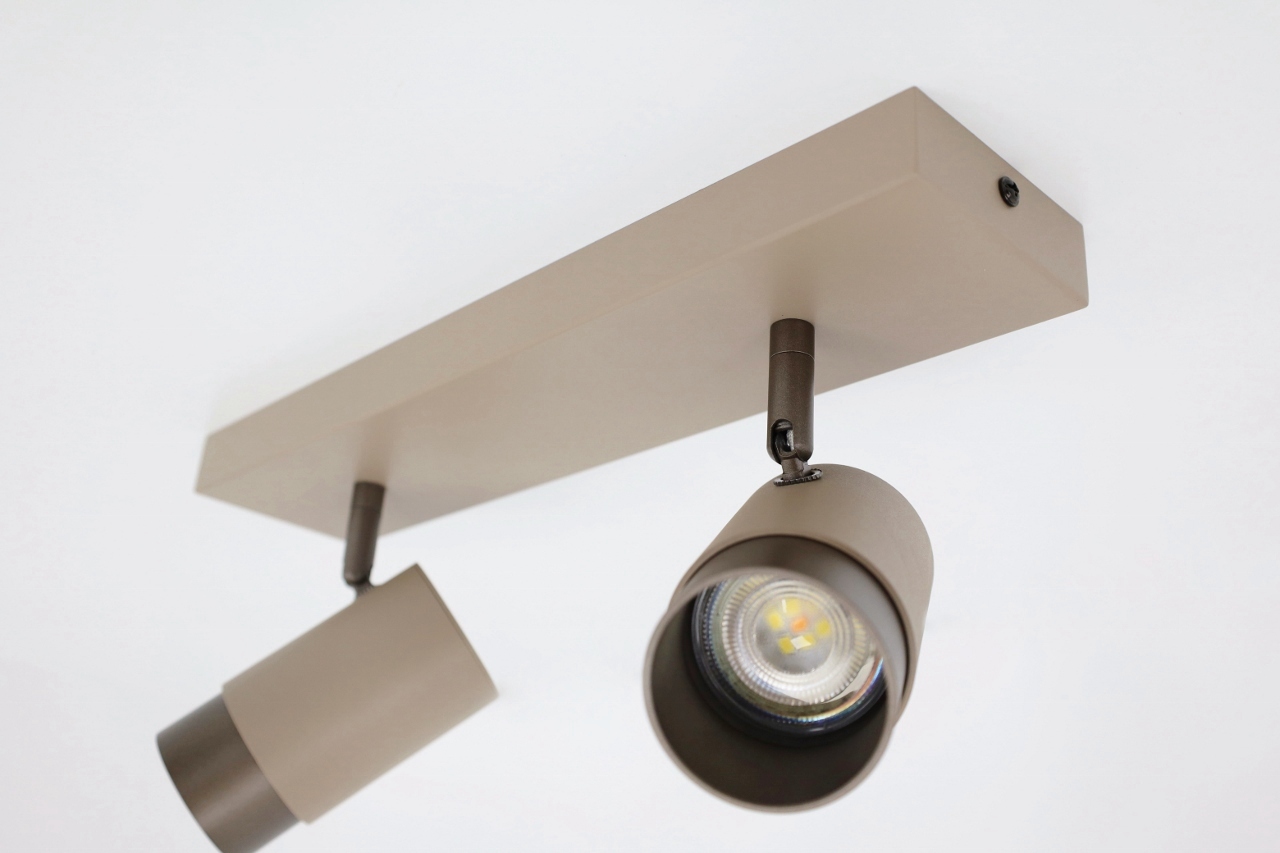 Elegante opbouwspot CAREGA 2-lichts | Zand / Mokka