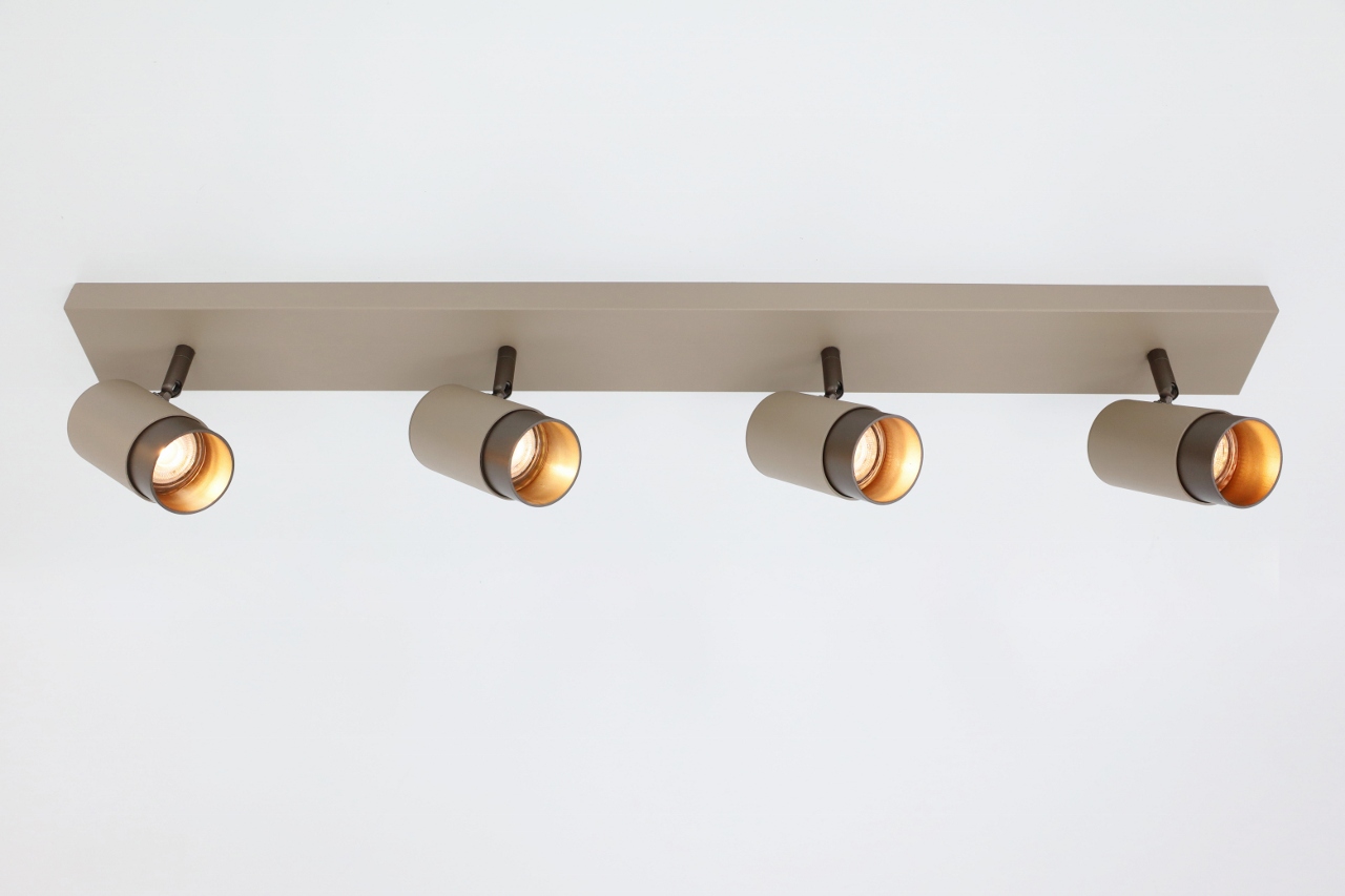 Elegante opbouwspot CAREGA 4-lichts | Zand / Mokka