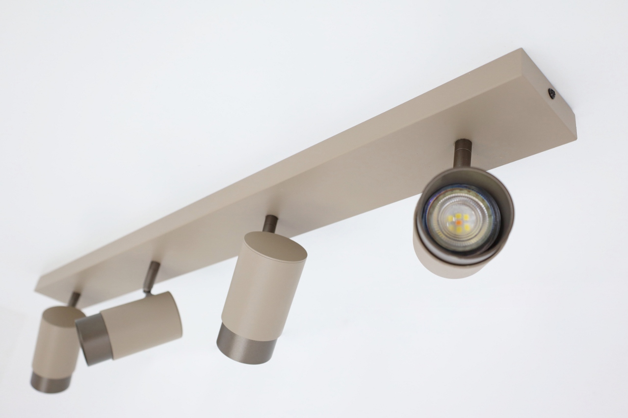 Elegante opbouwspot CAREGA 4-lichts | Zand / Mokka