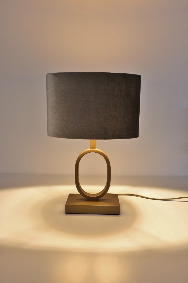 Ovale tafellamp VERONA KLEIN inclusief kap | Brons/ Taupe