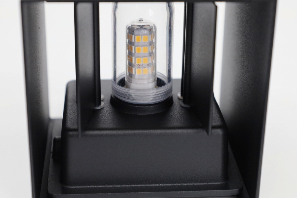 Vierkante LED buitenlamp / wandlamp ARRIGO met G9-fitting | Zwart