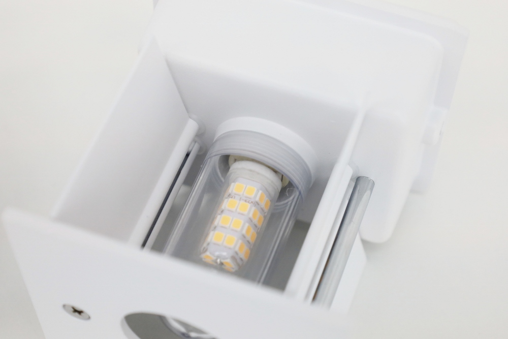 Vierkante LED buitenlamp / wandlamp ARRIGO met G9-fitting | Wit