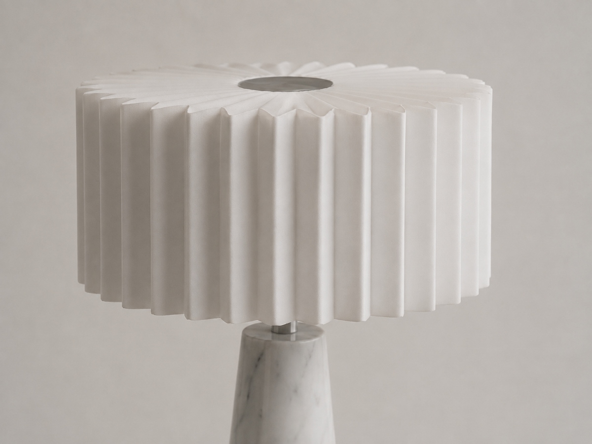 Oplaadbare tafellamp BLOK | Marmer wit