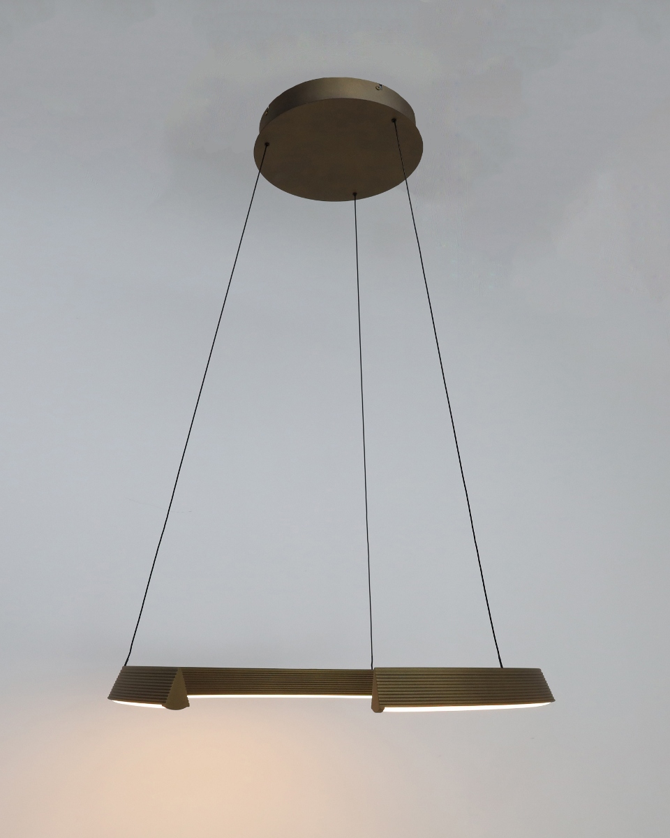 Moderne hanglamp MALLO Ø65 cm | Brons / Goud