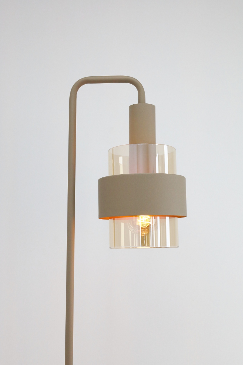 Sfeervolle vloerlamp MARRONE | Zand / Amber