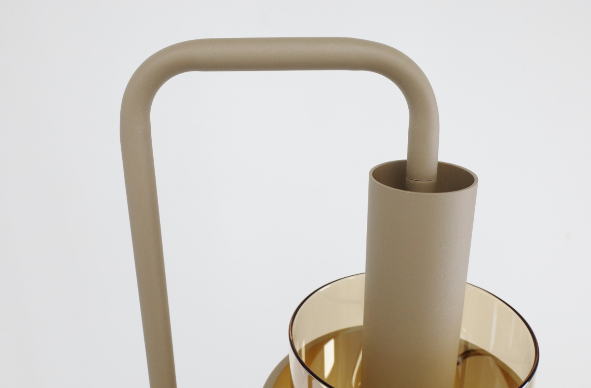 Sfeervolle vloerlamp MARRONE | Zand / Amber
