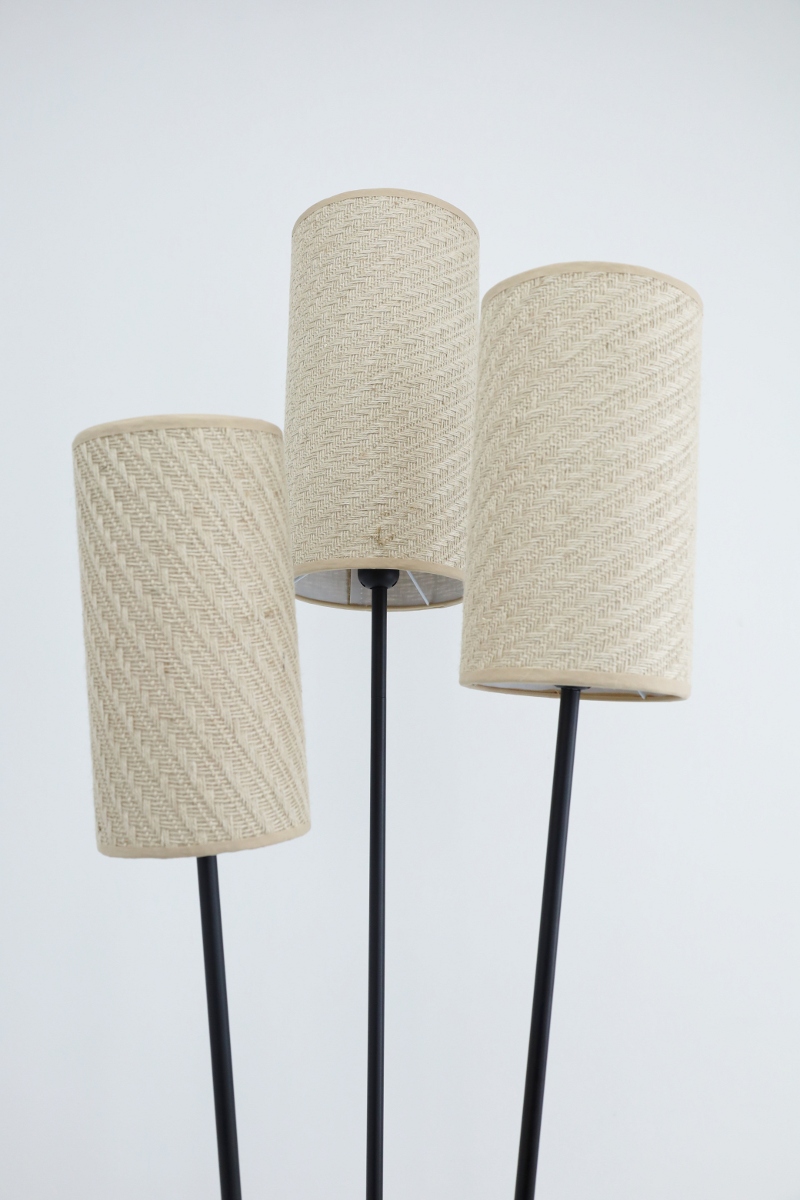 Sfeervolle vloerlamp ZIZAL 3-lichts | Zwart / Beige