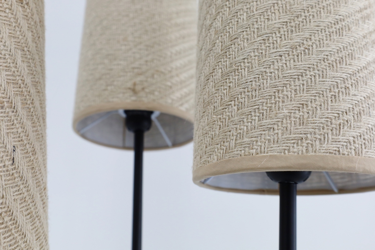Sfeervolle vloerlamp ZIZAL 3-lichts | Zwart / Beige