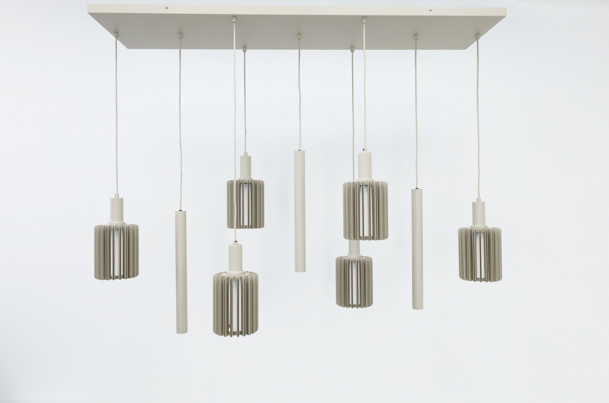 Stijlvolle hanglamp LAMBRES 9-lichts | Zand