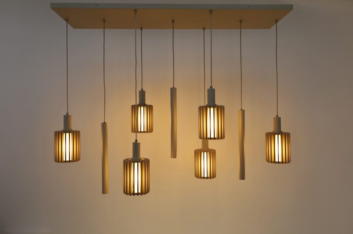 Stijlvolle hanglamp LAMBRES 9-lichts | Zand
