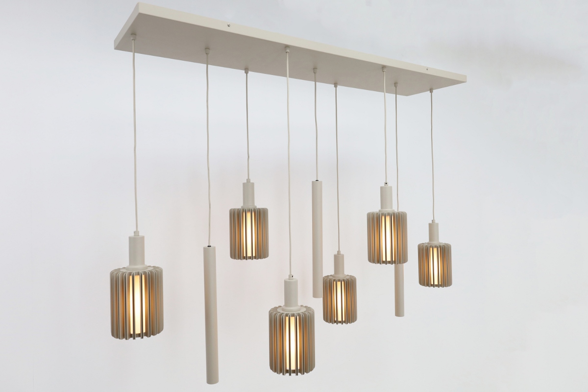 Stijlvolle hanglamp LAMBRES 9-lichts | Zand