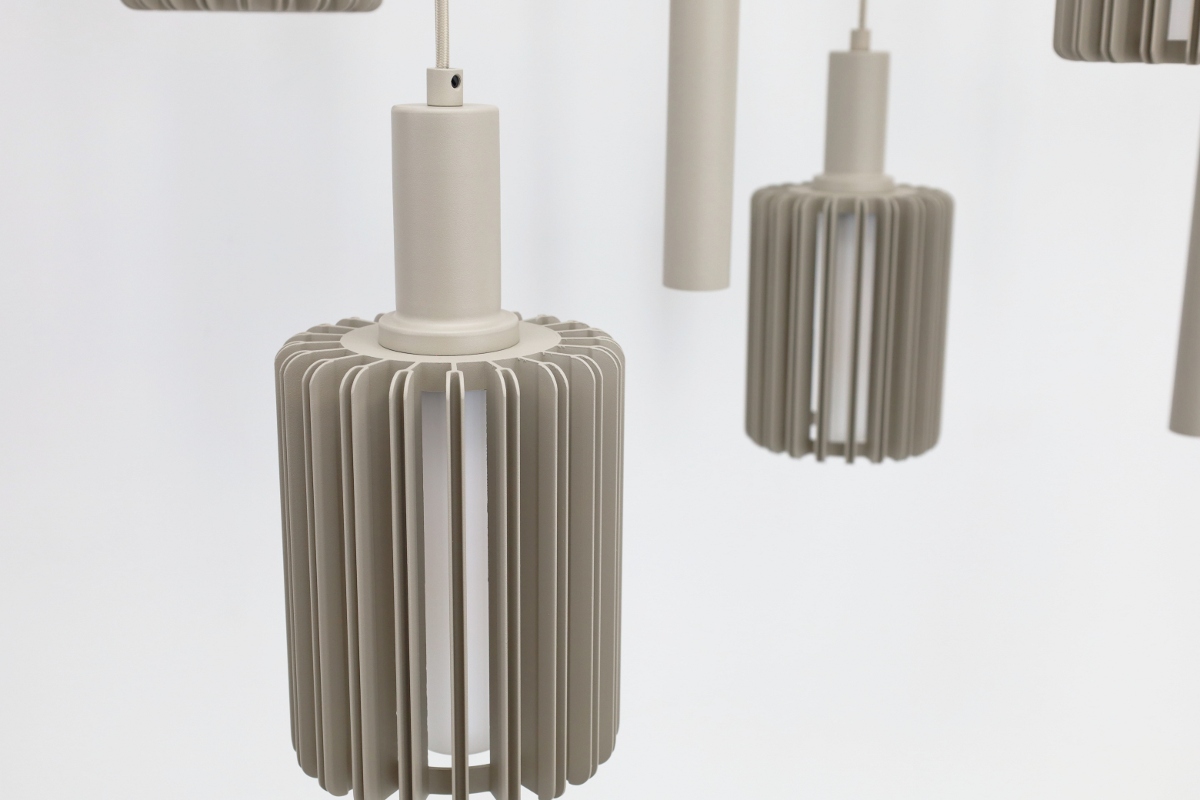 Stijlvolle hanglamp LAMBRES 9-lichts | Zand