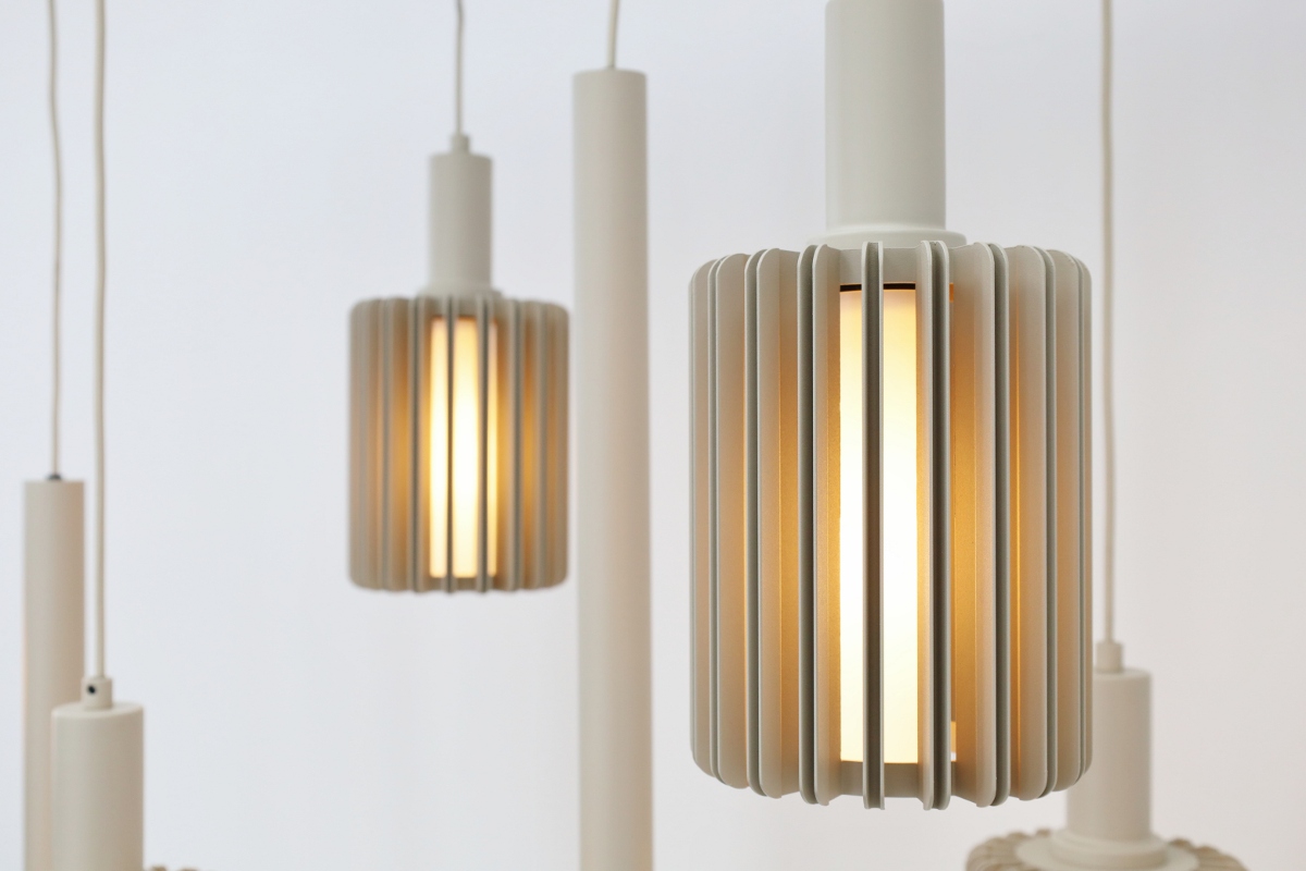 Stijlvolle hanglamp LAMBRES 9-lichts | Zand