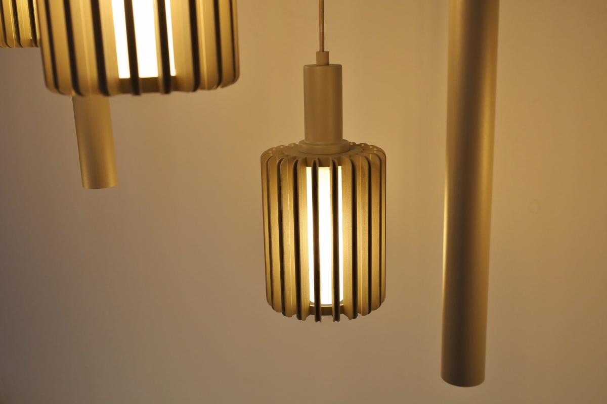Stijlvolle hanglamp LAMBRES 9-lichts | Zand