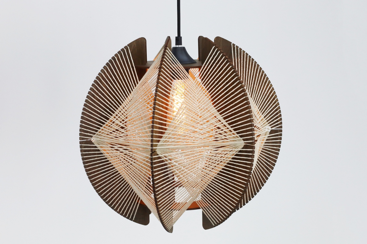 Organische hanglamp JESSICA Ø40 cm | Walnoot