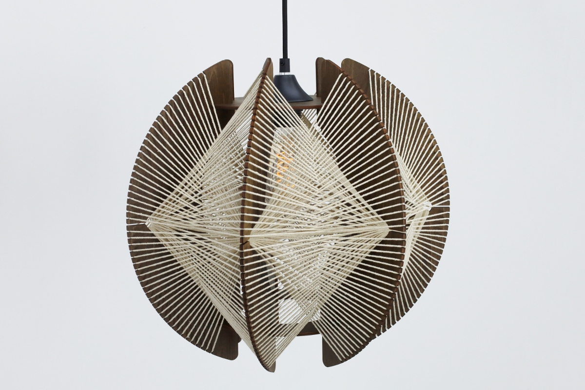 Organische hanglamp JESSICA Ø40 cm | Walnoot