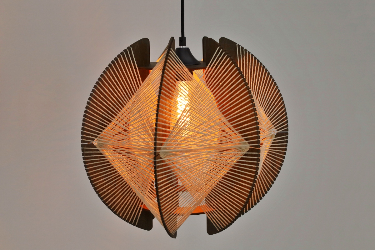 Organische hanglamp JESSICA Ø40 cm | Walnoot