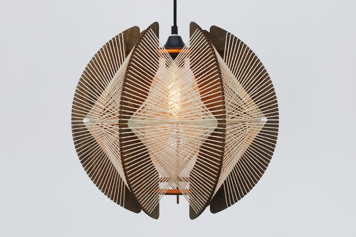 Organische hanglamp JESSICA Ø40 cm | Walnoot