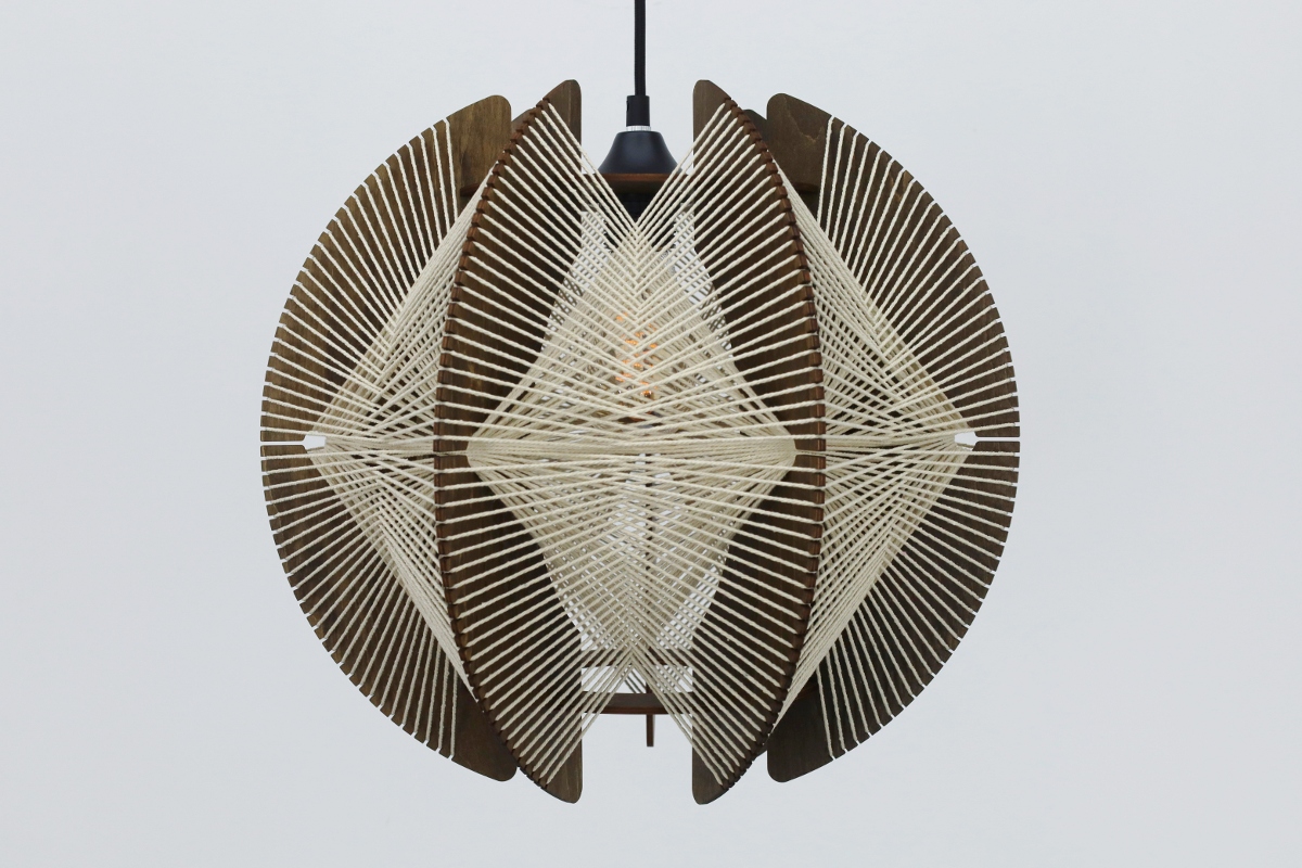 Organische hanglamp JESSICA Ø40 cm | Walnoot