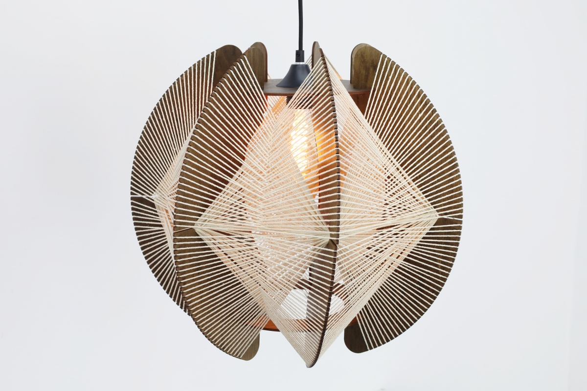 Organische hanglamp JESSICA Ø50 cm | Walnoot