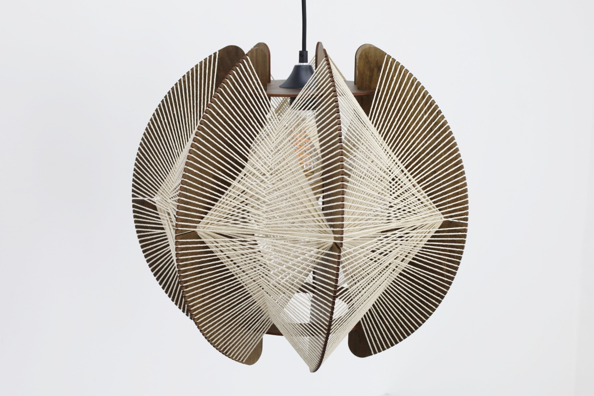 Organische hanglamp JESSICA Ø50 cm | Walnoot