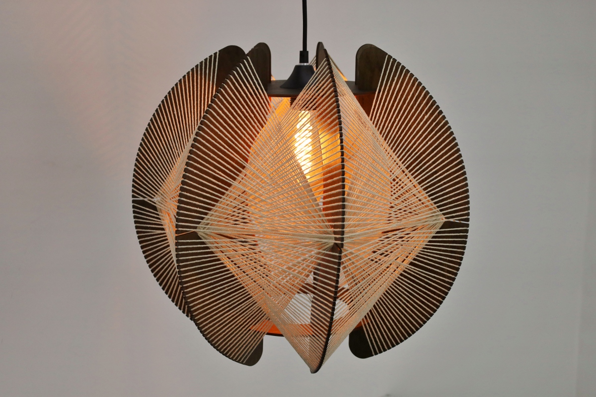 Organische hanglamp JESSICA Ø50 cm | Walnoot
