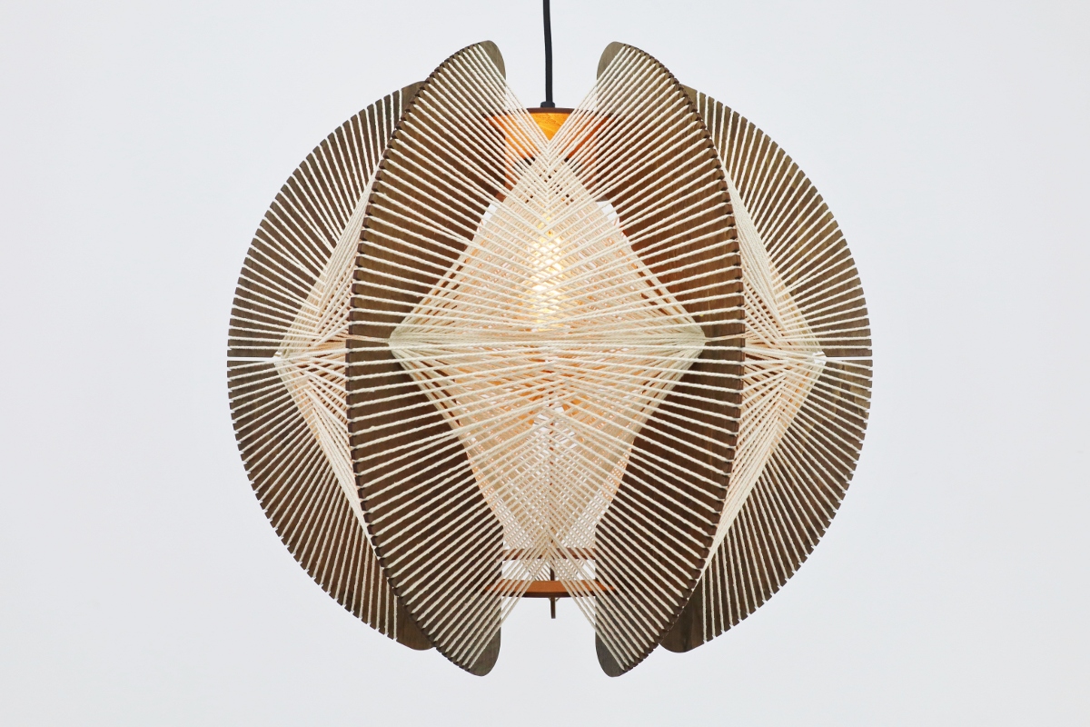 Organische hanglamp JESSICA Ø50 cm | Walnoot