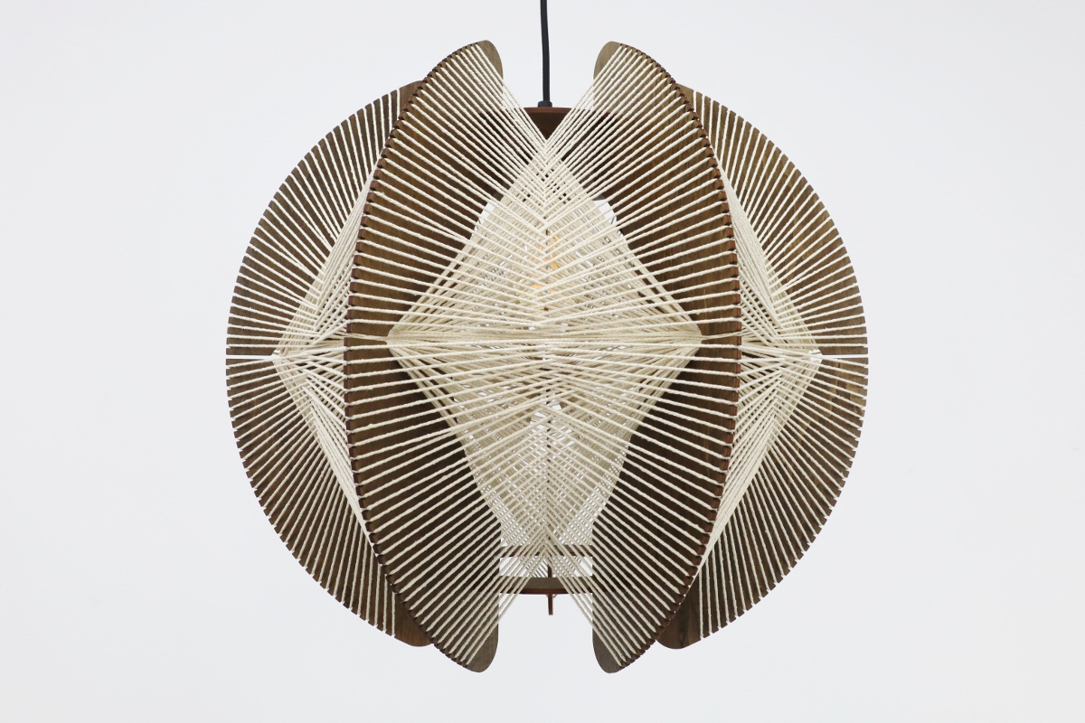 Organische hanglamp JESSICA Ø50 cm | Walnoot