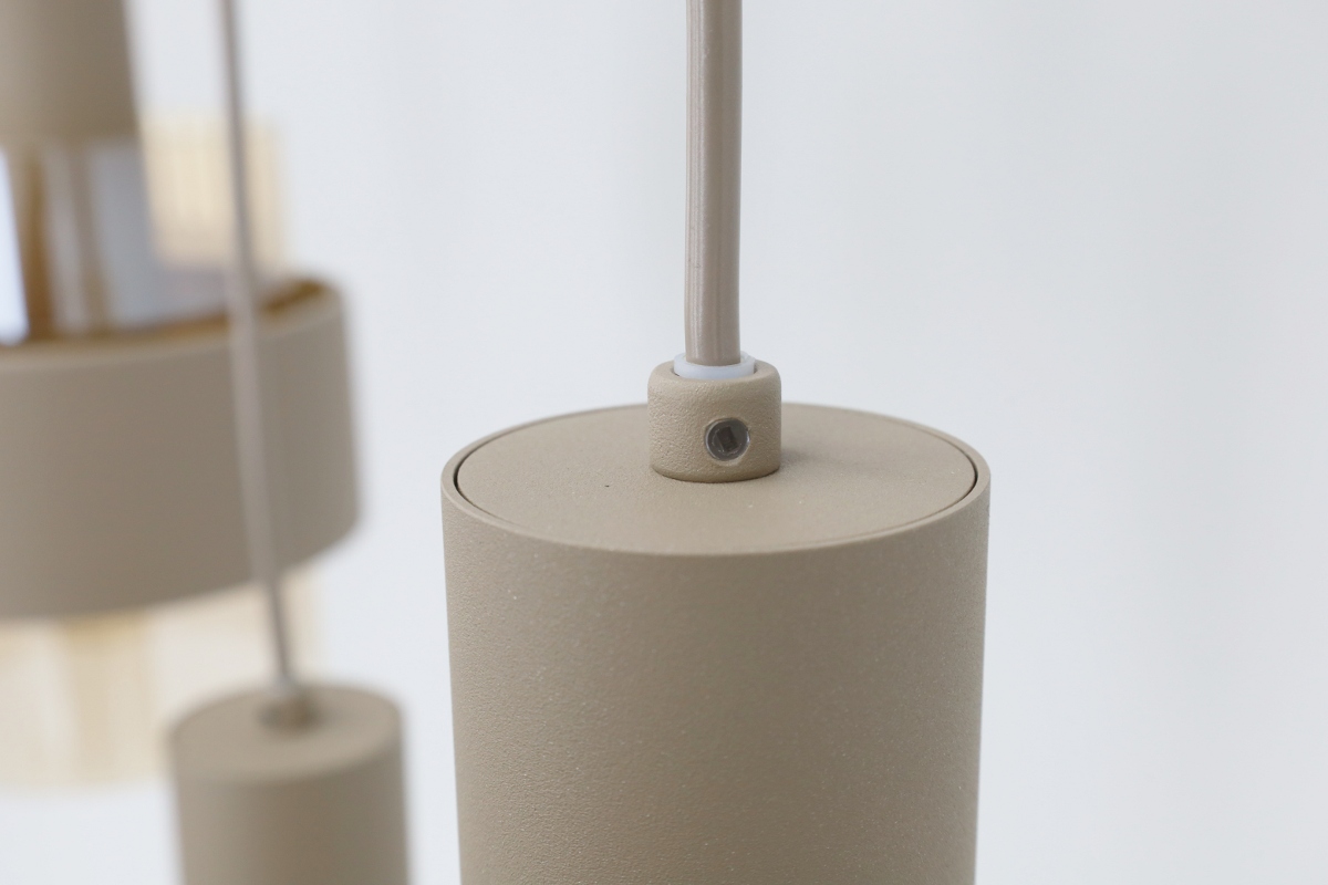 Sfeervolle hanglamp MARRONE 7-lichts recht | Zand / Amber