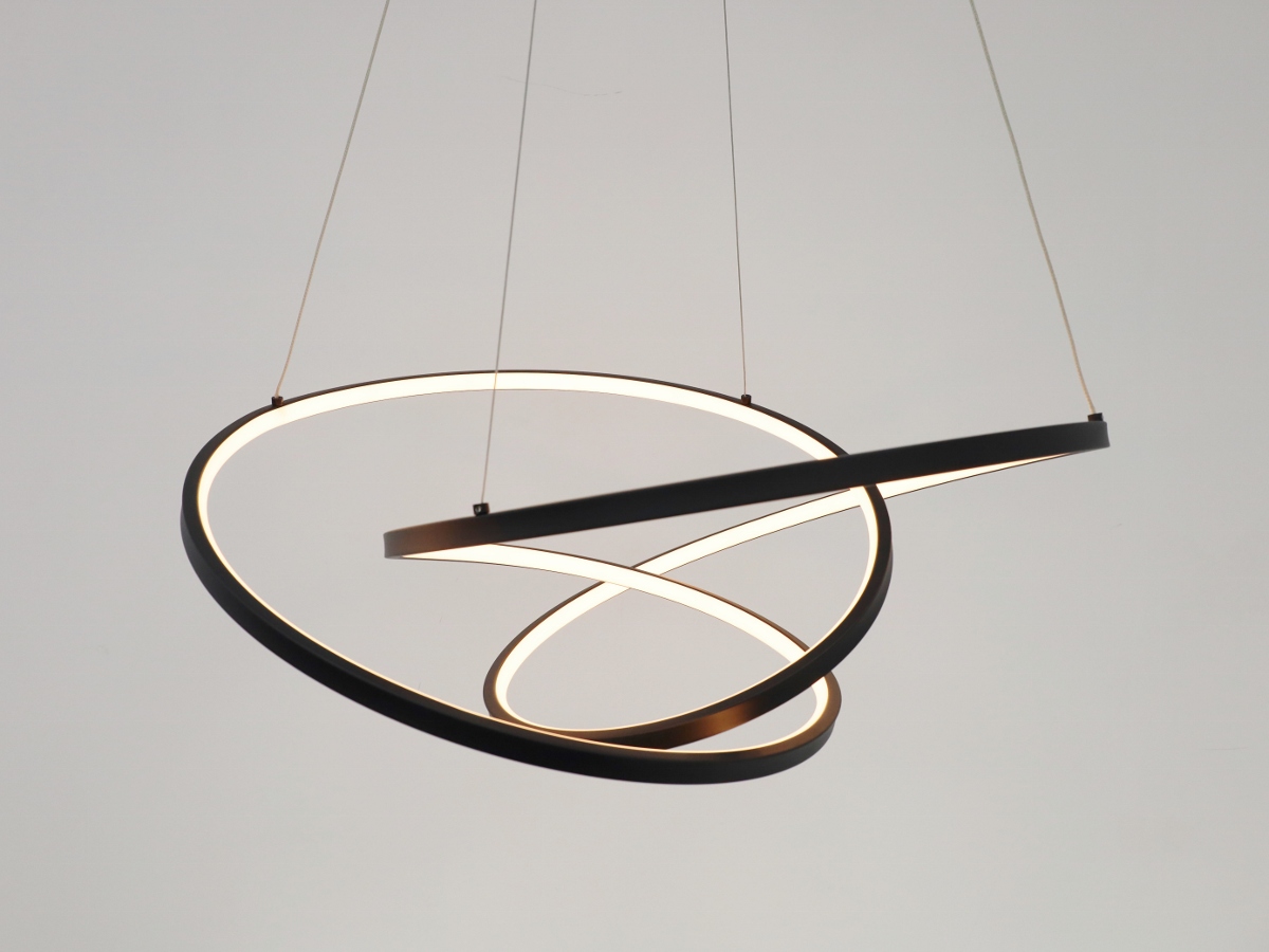 Moderne hanglamp RINGLO | Zwart