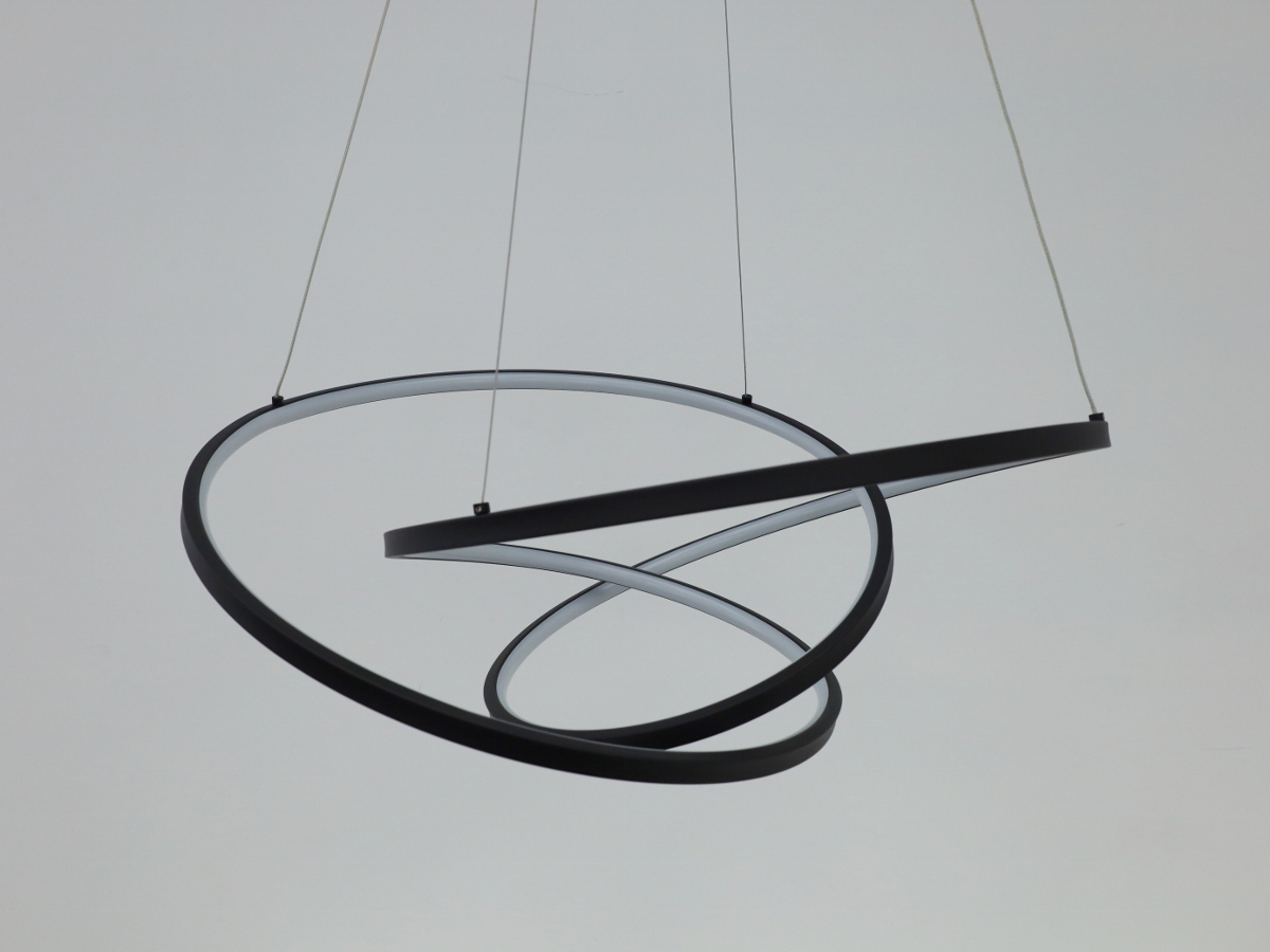 Moderne hanglamp RINGLO | Zwart