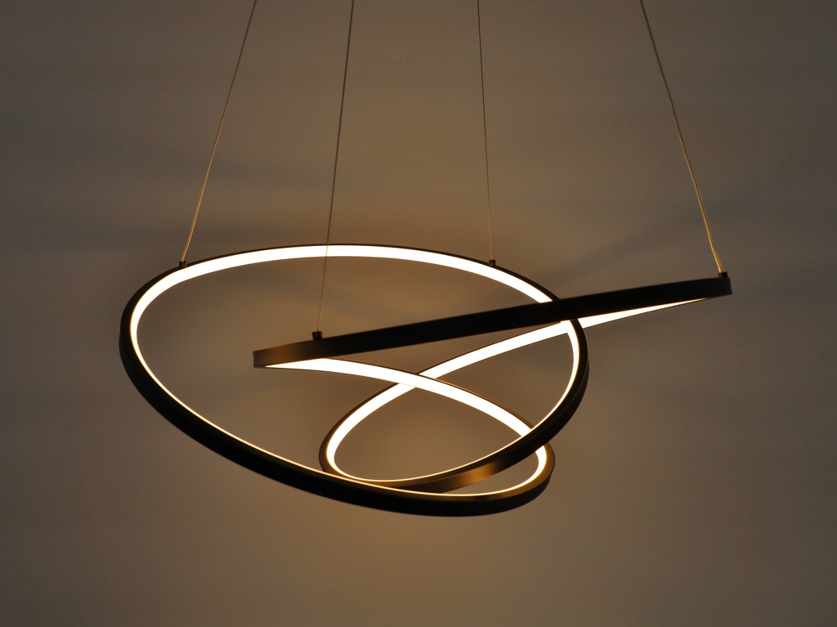 Moderne hanglamp RINGLO | Zwart