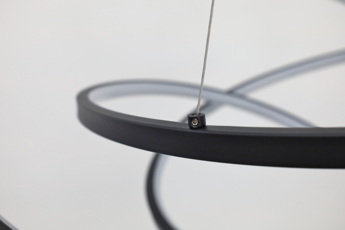 Moderne hanglamp RINGLO | Zwart