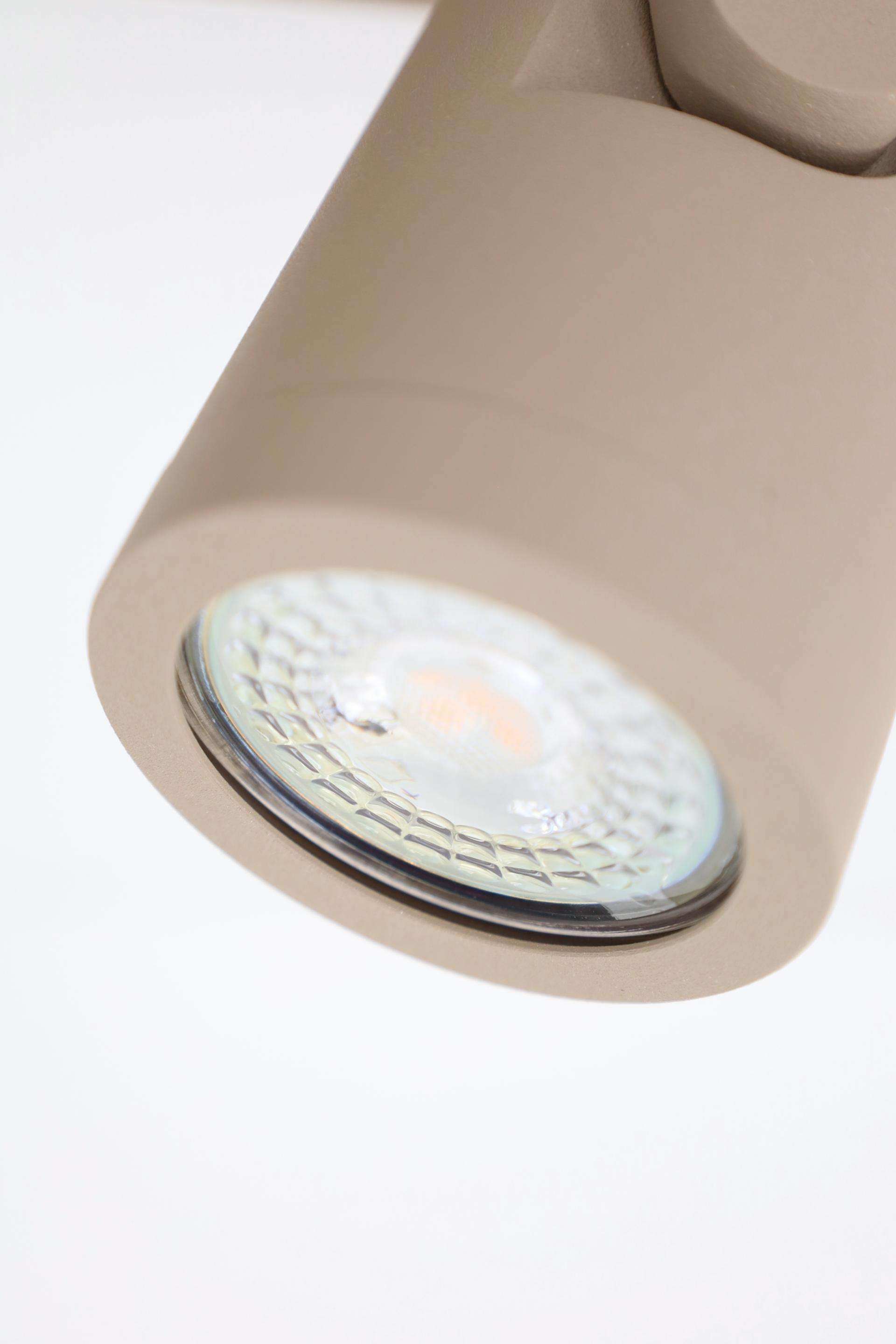 Strakke opbouwspot SCOOP 3-lichts balk | Zand