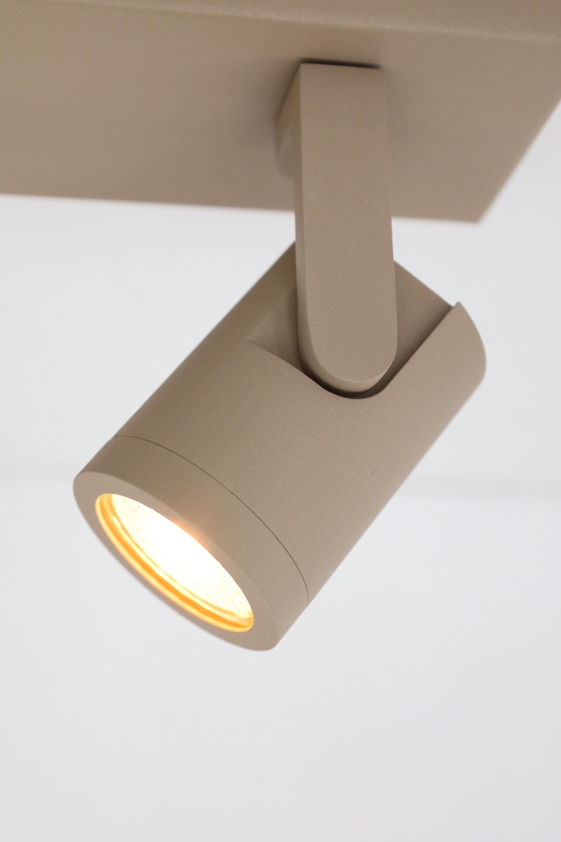 Strakke opbouwspot SCOOP 2-lichts balk | Zand